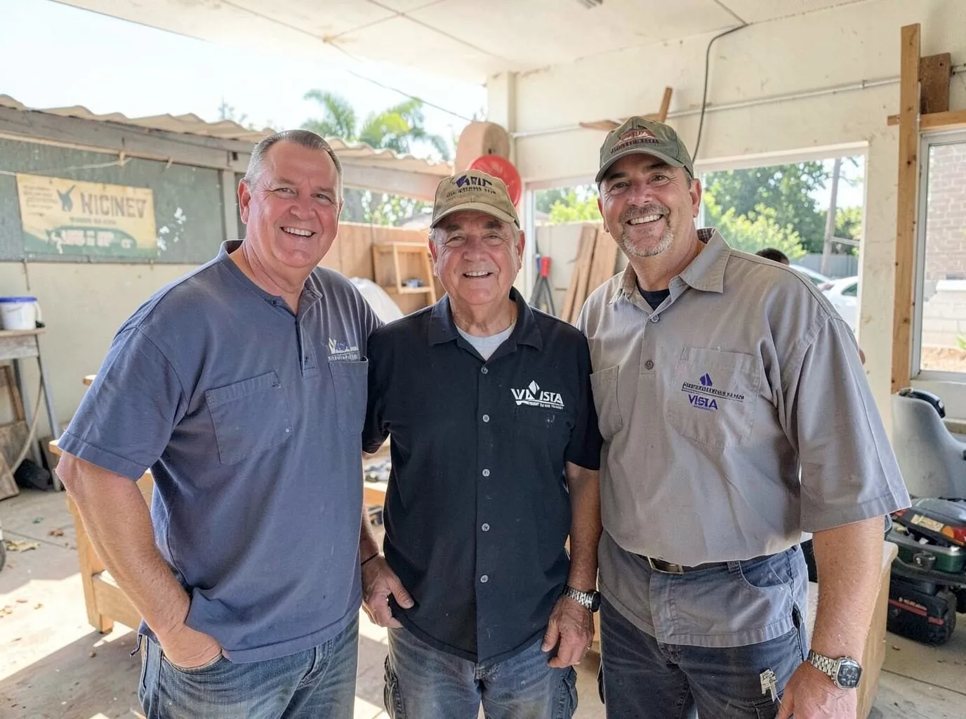 The Vista Roof & Leak Pros team at work in Vista